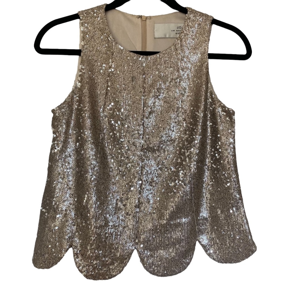 J.O.A Los Angeles Gold Sequin Blouse